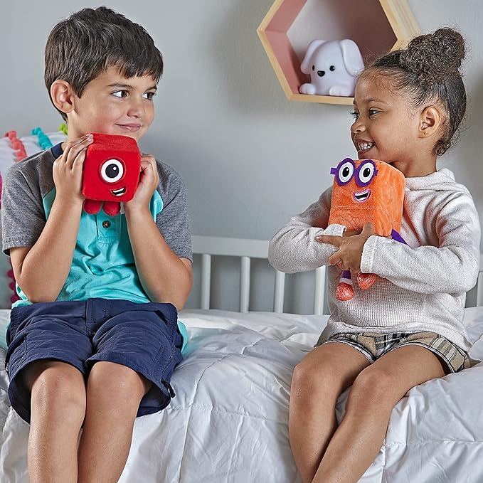 hand2mind Numberblocks One & Two Playful Pals, Plush Figure Toys, Numbers for Toddlers, Preschool Math Learning Toys, Stuffed Animal Plushies, Counting Blocks, Soft Stuffies, Kids Birthday Gifts﻿﻿﻿﻿