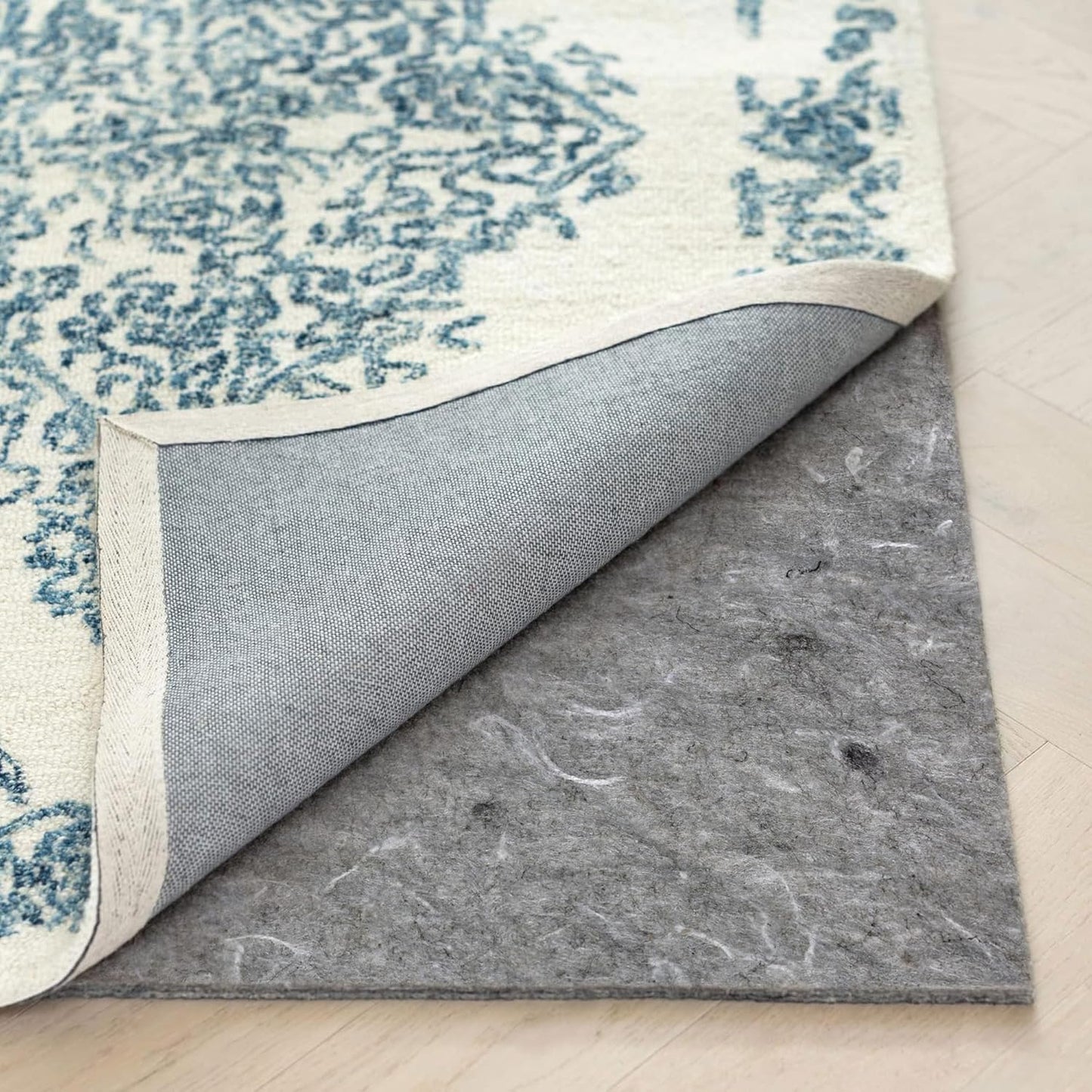 RUGPADUSA - Dual Surface - 9'x13' - 1/8" Thick - Felt + Rubber - Non-Slip Backing Rug Pad - Adds Low-Profile Comfort and Protection