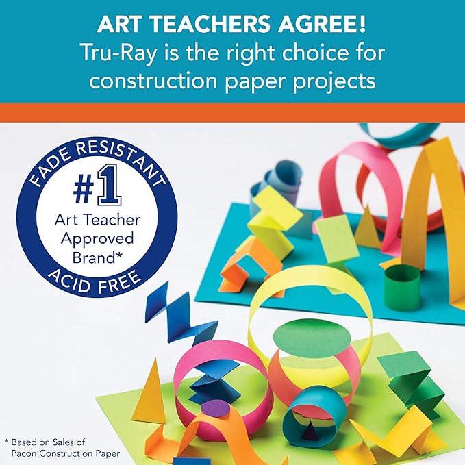 Tru-Ray® Construction Paper, 50% Recycled, 12" x 18", Sky Blue, Pack Of 50