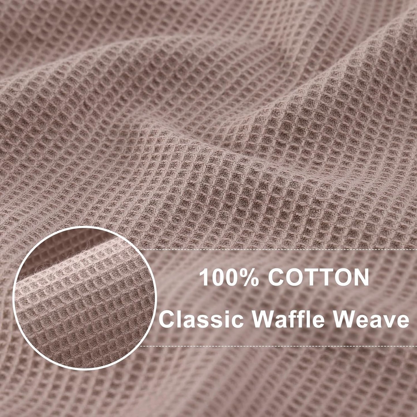 Homaxy 100% Cotton Waffle Weave Kitchen Towels - 8 Pack Soft and Absorbent Dish Towels - 16 x 26 Inches Quick Dry Hand Towels - Brown