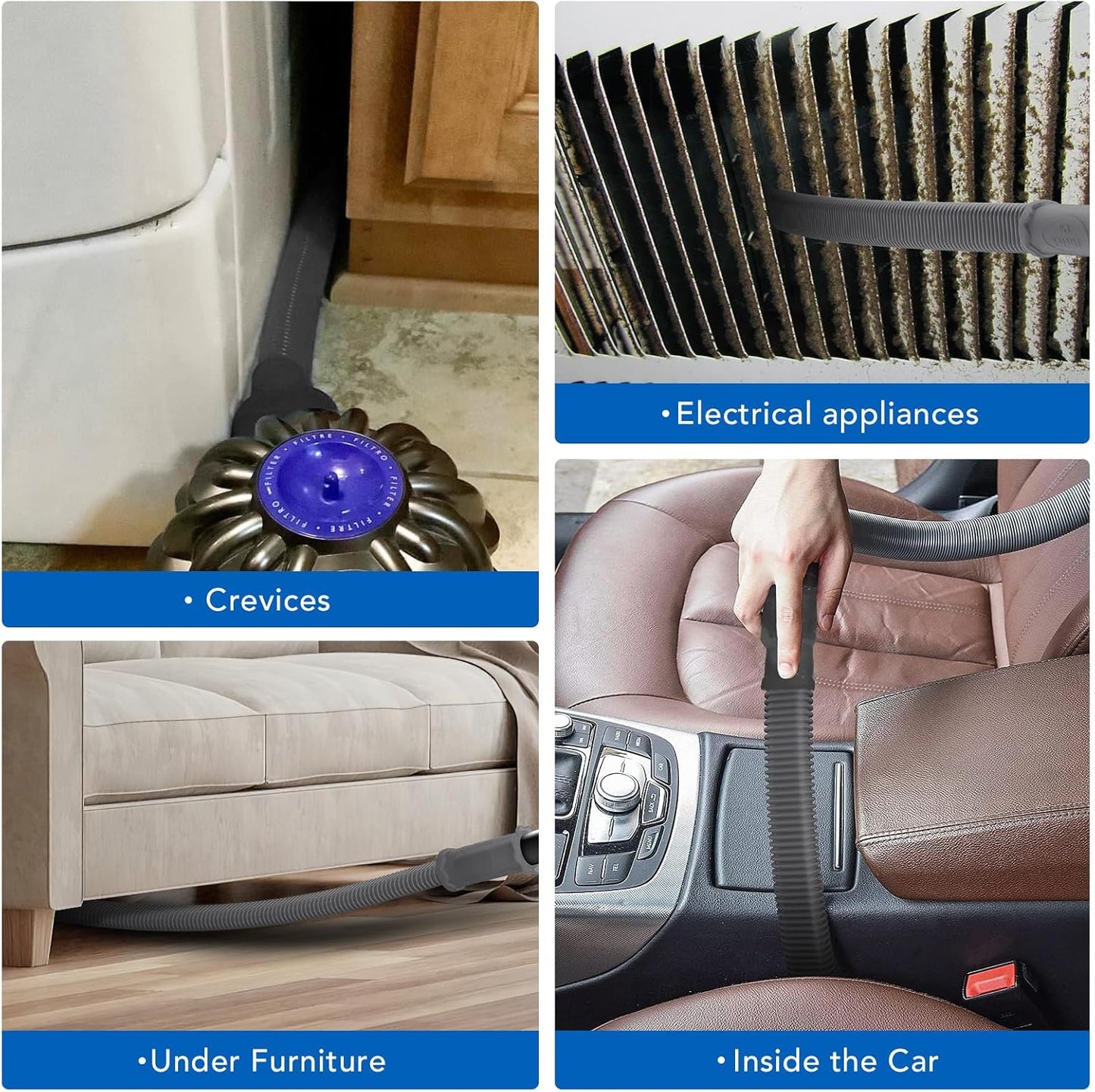 Sealegend Upgrade Dryer Vent Cleaner Kit Vacuum Hose Attachment Compatible with Most Vacuum Cleaner, Quickly Lint Remover Cleaning Supplies, Deep Gray