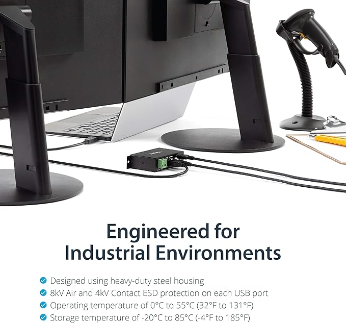 StarTech.com Mountable 4 Port Rugged Industrial USB Hub (ST4200USBM)