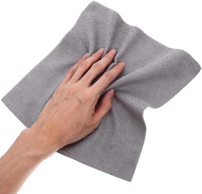 Microfiber Cleaning Cloths Roll 20pcs 25Cm Square Tear-Away Reusable Absorbent Towels for Kitchen and Household Cleaning Gray