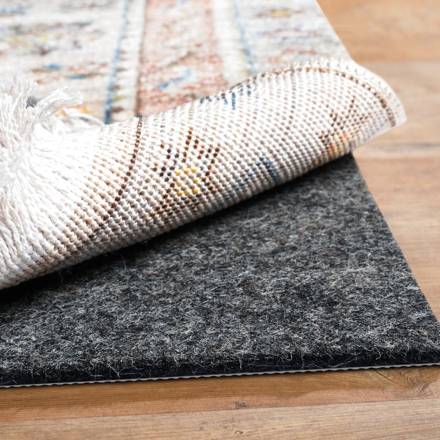 BAGAIL Felt and Natural Rubber Backing Rug Pads 1/4” Thick, 3 x 5 Ft Non Slip Carpet Gripper Keep Rugs in Place, Under Area Rug Protective Cushioned Pads, Carpet Runners, Hardwood Floors Protection