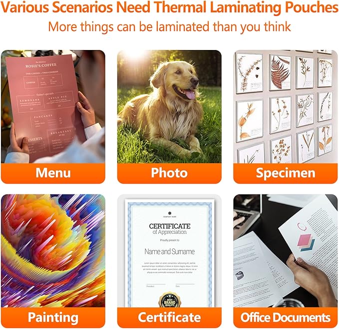 SJPACK Thermal Laminating Pouches, 9 x 11.5 Inches Laminating Sheets, 3 mil Thick Laminate Sheets, 200 Pack,Clear