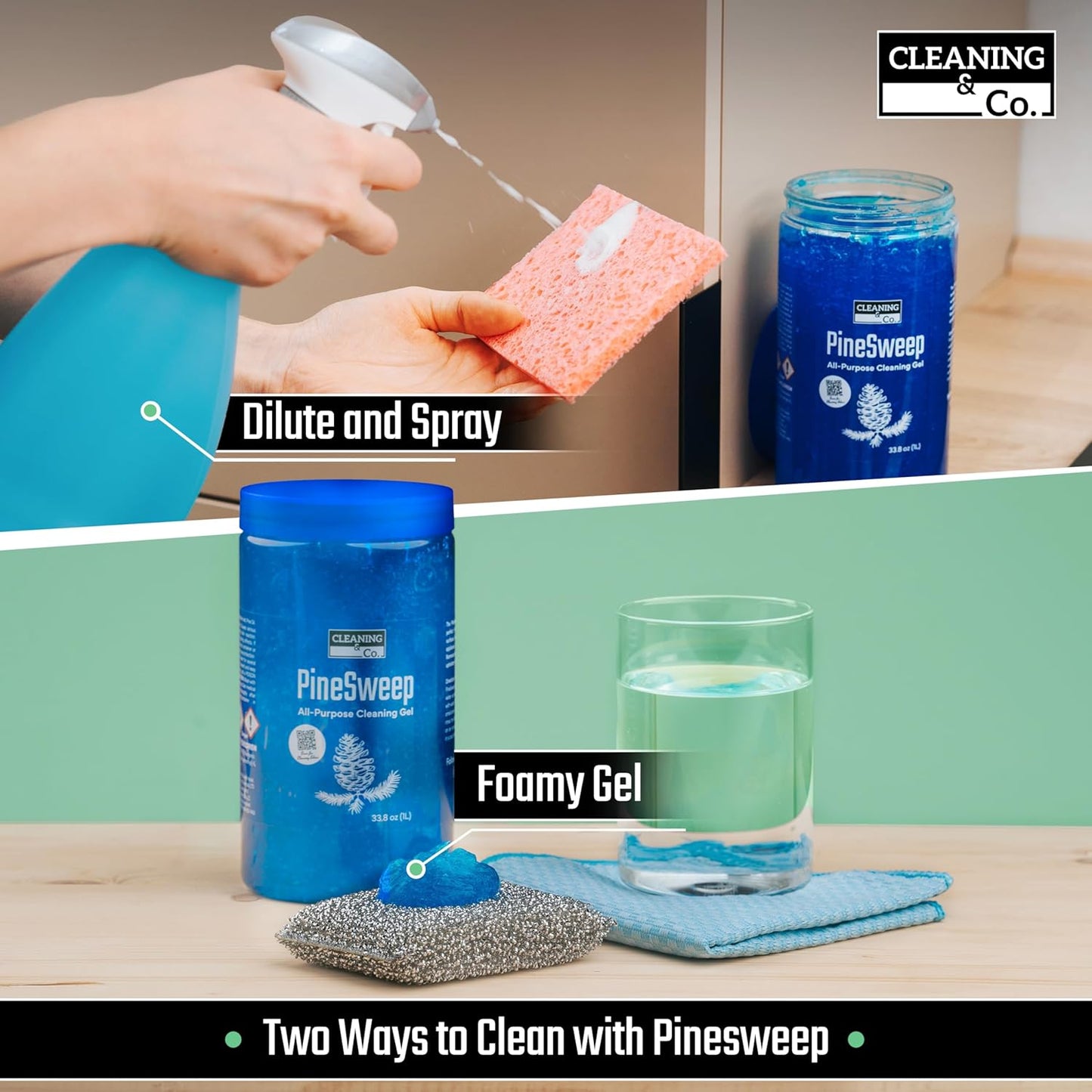 All-Purpose Cleaning Gel with Pine Oil – Multipurpose Household Cleaner for Bathroom, Kitchen, Floors, Laundry & More, 33.8 Fl Oz (Pack of 4)
