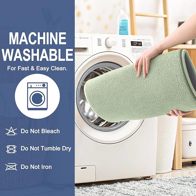 OLANLY Thick Memory Foam Bath Mat Rug 47x32, Extra Soft Absorbent Bathroom Rug, Quick Dry Bath Mats, Non-Slip, Machine Washable Carpet for Bathroom, Tub and Shower, Home Decor Accessories, Sage Green