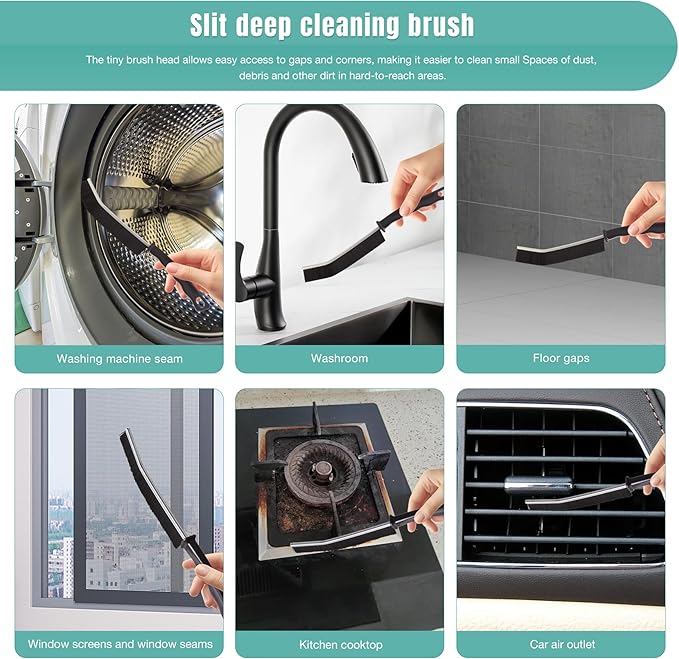 4pcs Hard Bristle Crevice Cleaning Brush Multifunctional Gap Scrub Cleaner Tool for Household Use, Kitchen Sink, Bathroom, Toilet Dead Corners, Window, Vehicle, Grout, Clean Tight Spaces