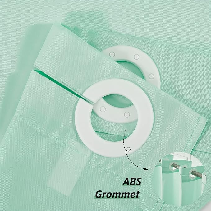 Mint Green No Hook Shower Curtain,Extra Long Shower Curtain Liner 78 Length,Ployester Fabric Bathroom Curtains with 10 Plastic Split Grommets,Waterproof & Machine Washable,72x78 Inch