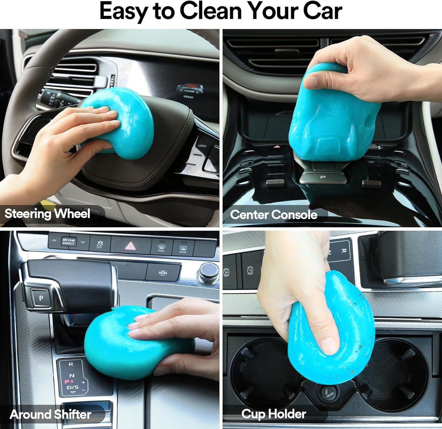 PULIDIKI Car Cleaning Gel for Car Cleaning Putty Car Slime for Cleaning Car Detailing Putty Detail Tools Car Interior Cleaner Car Cleaning Kits Car Accessories Blue Yellow (2Pack)
