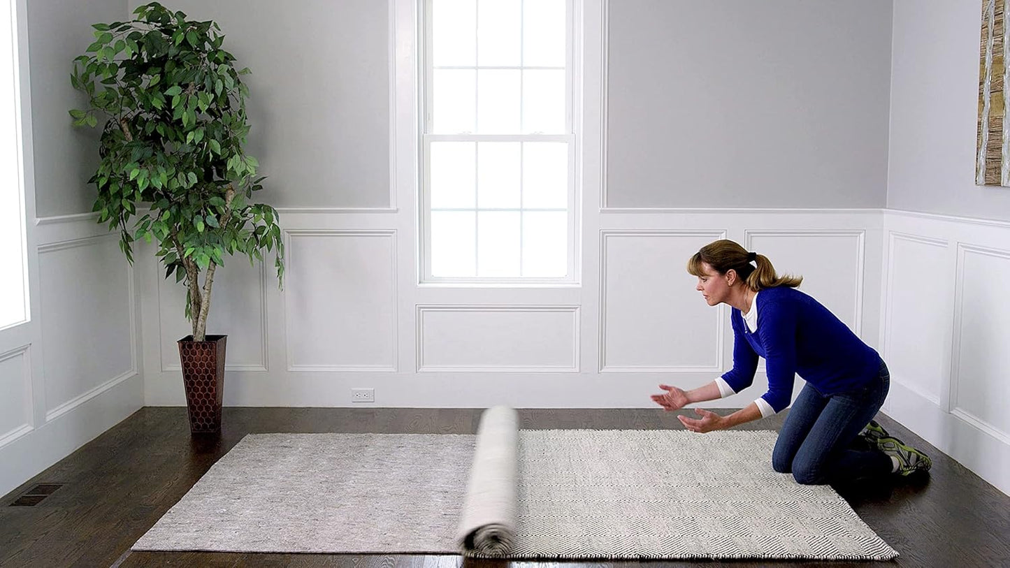 RUGPADUSA - Dual Surface - 7' Round - 1/8" Thick - Felt + Rubber - Non-Slip Backing Rug Pad - Adds Low-Profile Comfort and Protection