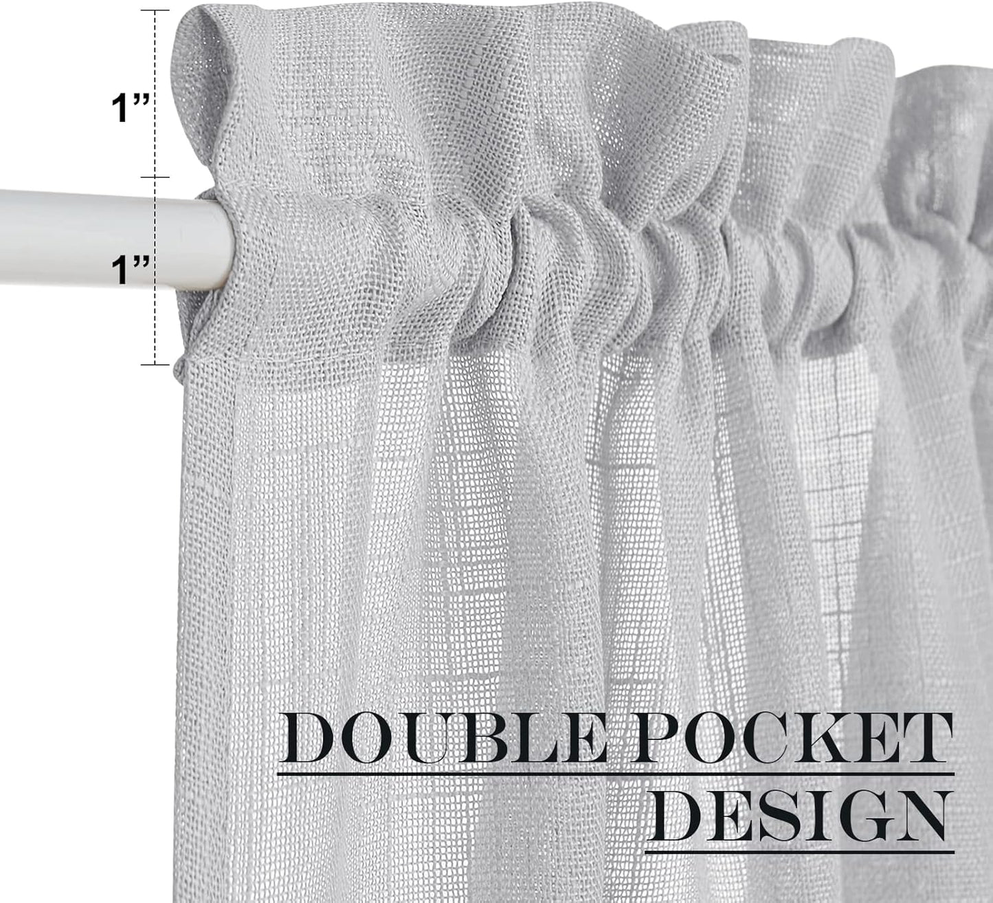 NICETOWN SidelightCurtains 72 Inches Long for Door Windows Linen Privacy Protect Light Filtering French Door Side Curtain Panels Bonus Adjustable Tie Back, 12x72 Inch Length, 1 Panel, Dark Grey