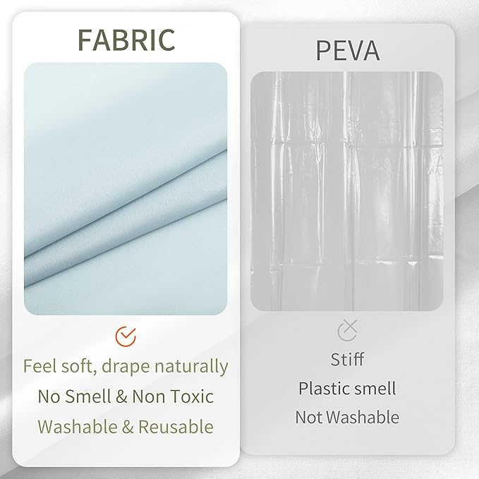 ALYVIA SPRING Long Fabric Shower Curtain Liner Waterproof - 72" x 78", Soft & Lightweight Long Shower Curtain with 3 Magnets, Machine Washable - 72x78, Blue