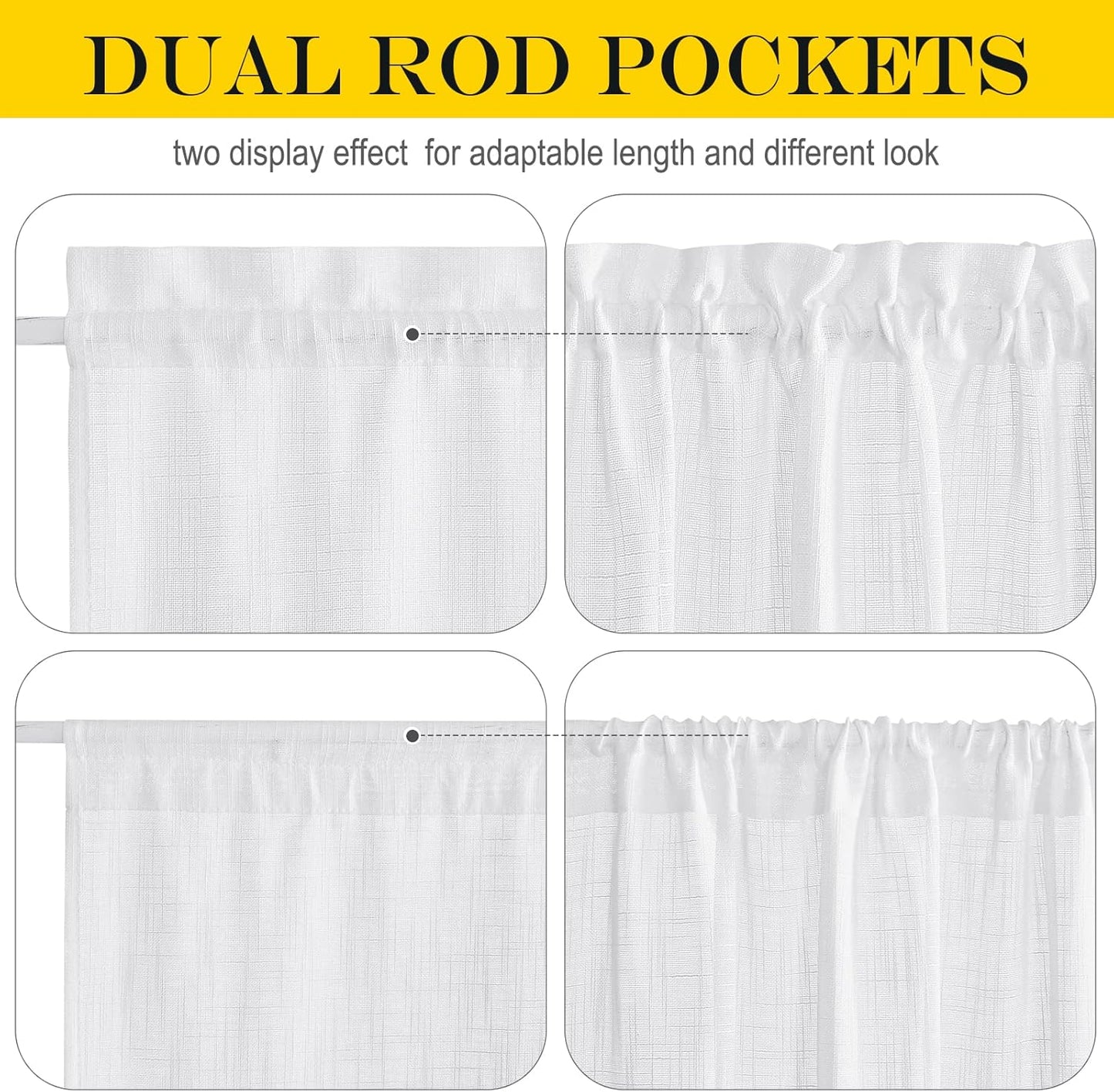 NICETOWN Door Curtains for Doorway, Light Blocking Privacy Back Door Curtain 80 inch Long Temporary Window Shade for Bathroom Office Hotel, Sheer Curtain with Tieback, 1 Panel, 36" W, White