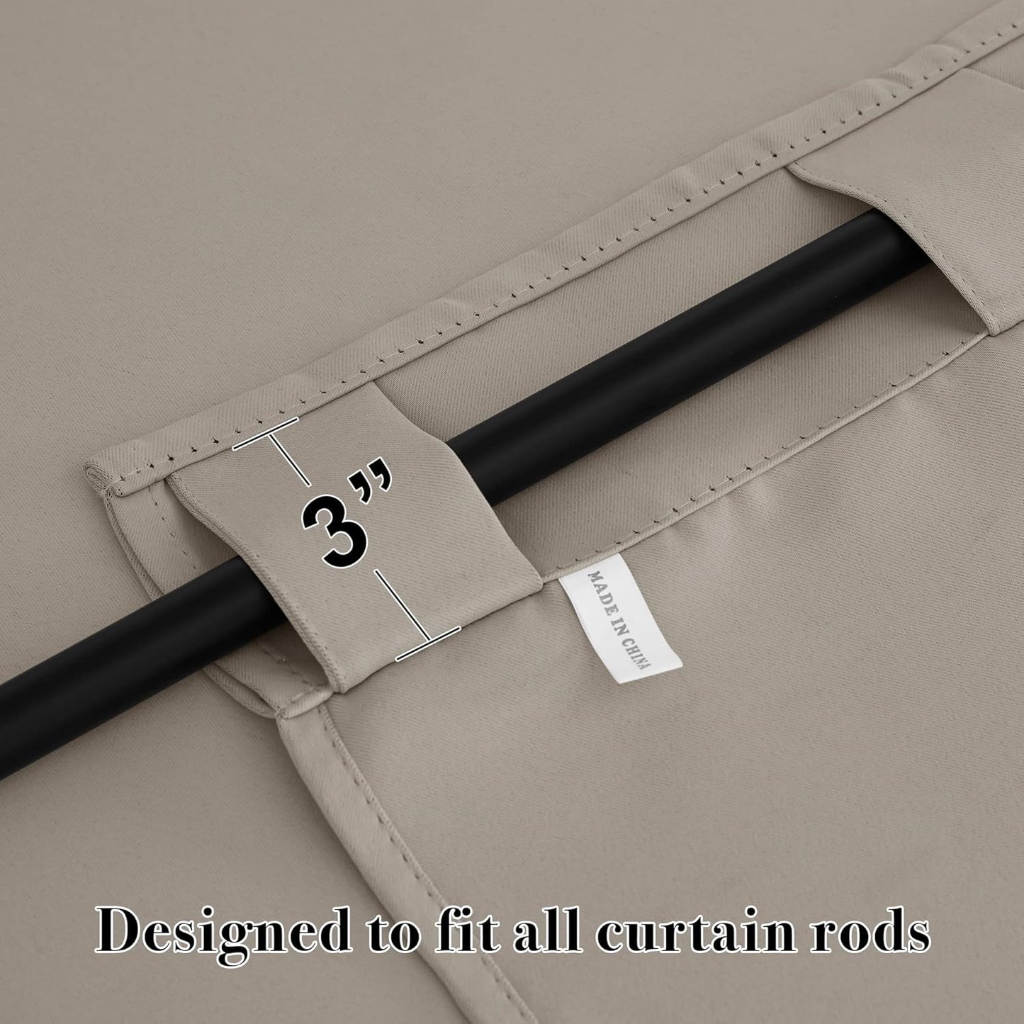 RYB HOME Blackout Curtains for Bathroom - Thermal Insulated Light Block Small Window Curtains, Back Tab Top Drapes for Kitchen Kids Bedroom Home Office, Wide 42 x Long 45 inches, Sand, 2 Panels