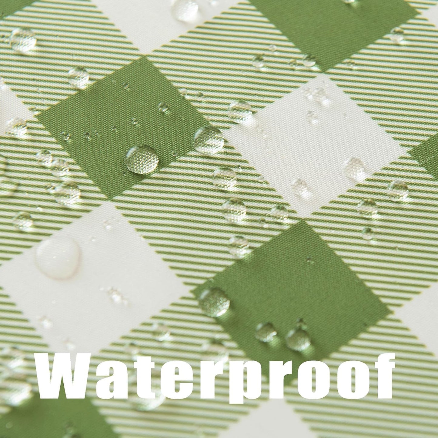 Waterproof Plaid Tablecloth Fabric - Round 70 Inch Classic Gingham Checker Table Cloth for Indoor/Outdoor Use - Buffalo Table Cover for Picnics, BBQs, and Parties
