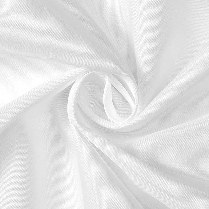 N&Y HOME Fabric Shower Curtain Liner 54 x 78 inches Bath Stall Size, Hotel Quality, Washable, Water Repellent, White Spa Bathroom Curtains with Grommets, 54x78