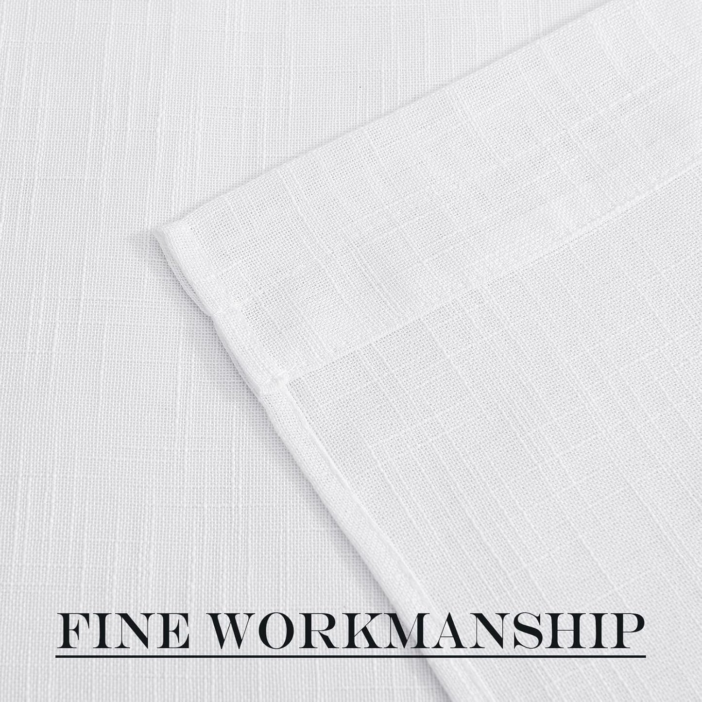NICETOWN Door Curtains for Sliding Glass French Door, Farmhouse Linen Cutains for Kitchen Light Filtering Rod Pocket Small Window Covering with Tieback, 12" W x 72" L, White, 1 PC