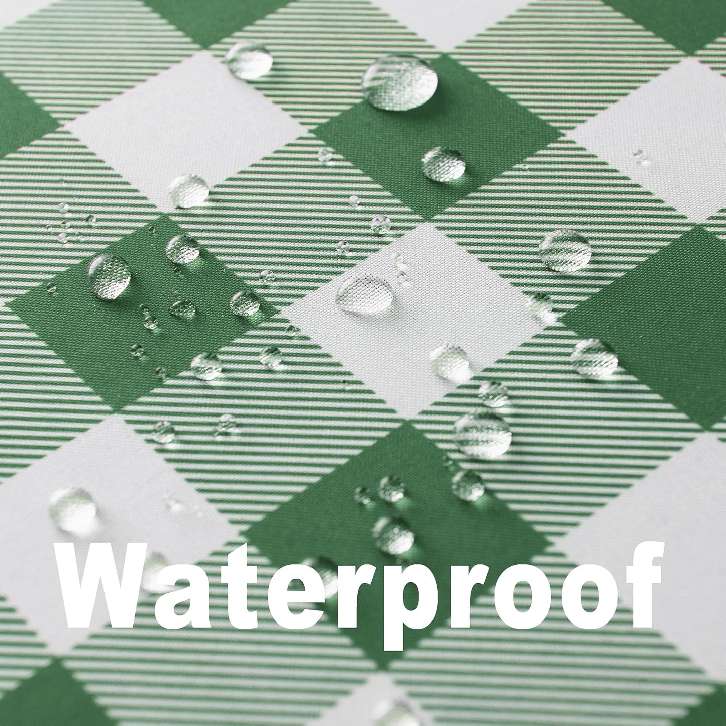 Waterproof Plaid Tablecloth Fabric - Round 58 Inch Classic Gingham Checker Table Cloth for Indoor/Outdoor Use - Buffalo Table Cover for Picnics, BBQs, and Parties