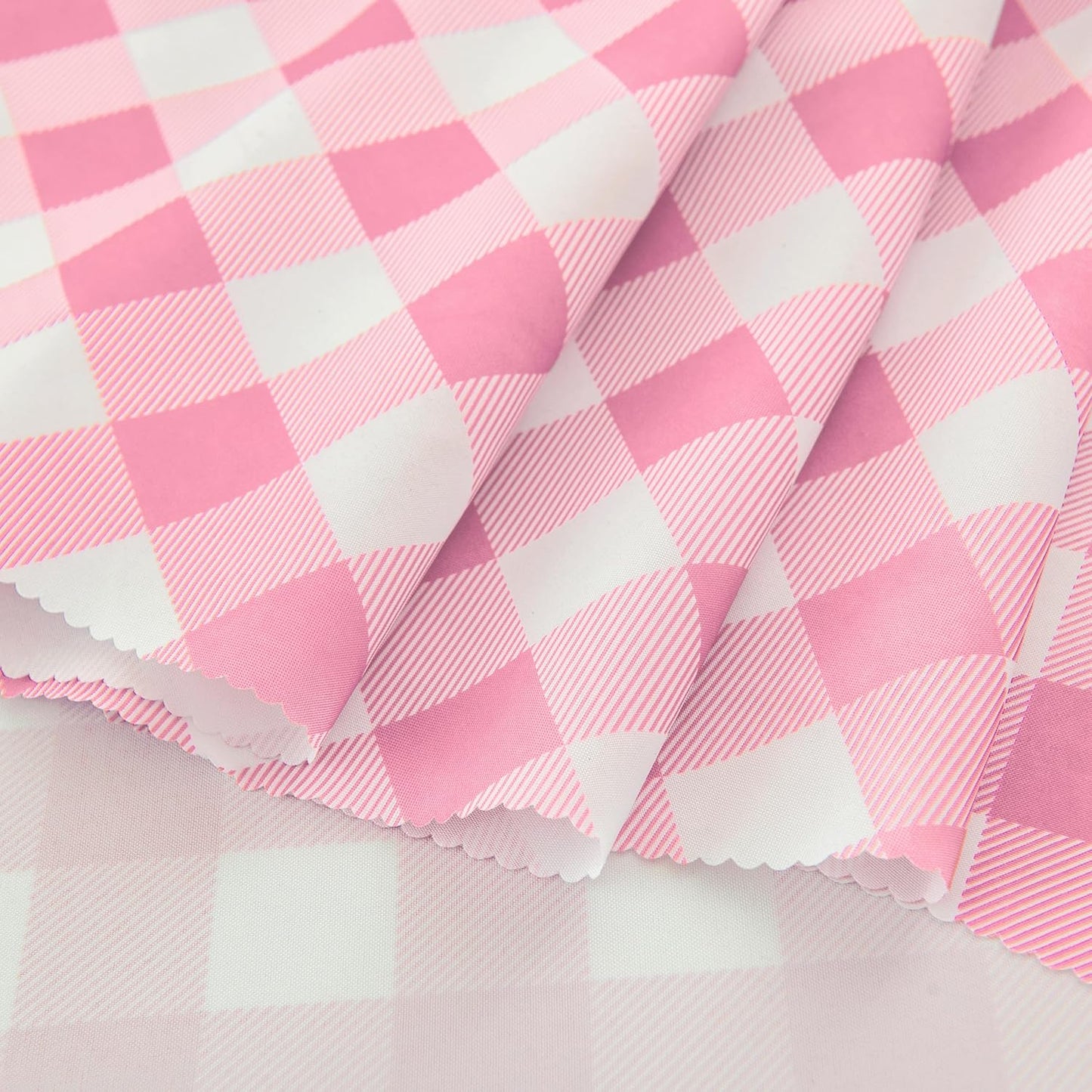 Waterproof Plaid Tablecloth Fabric - Round 58 Inch Classic Gingham Checker Table Cloth for Indoor/Outdoor Use - Buffalo Table Cover for Picnics, BBQs, and Parties