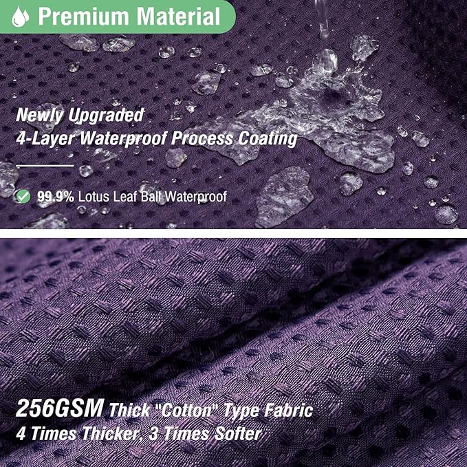 Dynamene Stall Fabric Shower Curtain - 54x78 inch Long Waffle Weave Weighted Thick Cloth Shower Curtains for Bathroom, Neutral Heavy Duty Hotel Spa Luxury Bath Curtain Set with 10 Hooks, Purple