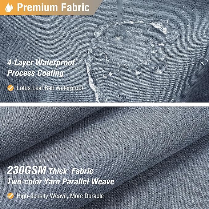 BTTN Stall Fabric Shower Curtain - 54x78 Inch Long Linen Textured Heavy Duty Thick Shower Curtain Set with 10 Plastic Hook, Hotel Spa Weighted Waterproof Neutral Bath Curtains for Bathroom - Blue Gray