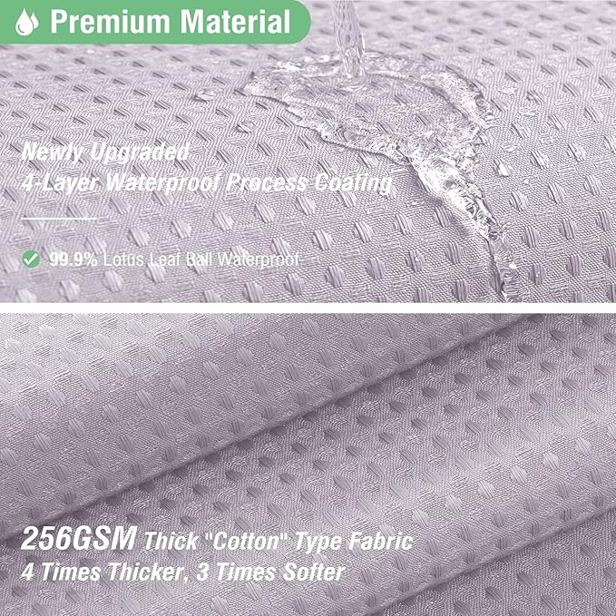 Dynamene Stall Fabric Shower Curtain - 36x72 Waffle Weave Weighted Cloth Shower Curtains for Bathroom, Neutral Heavy Duty Hotel Spa Luxury Bath Curtain Set with 6 Plastic Hooks, Lavender