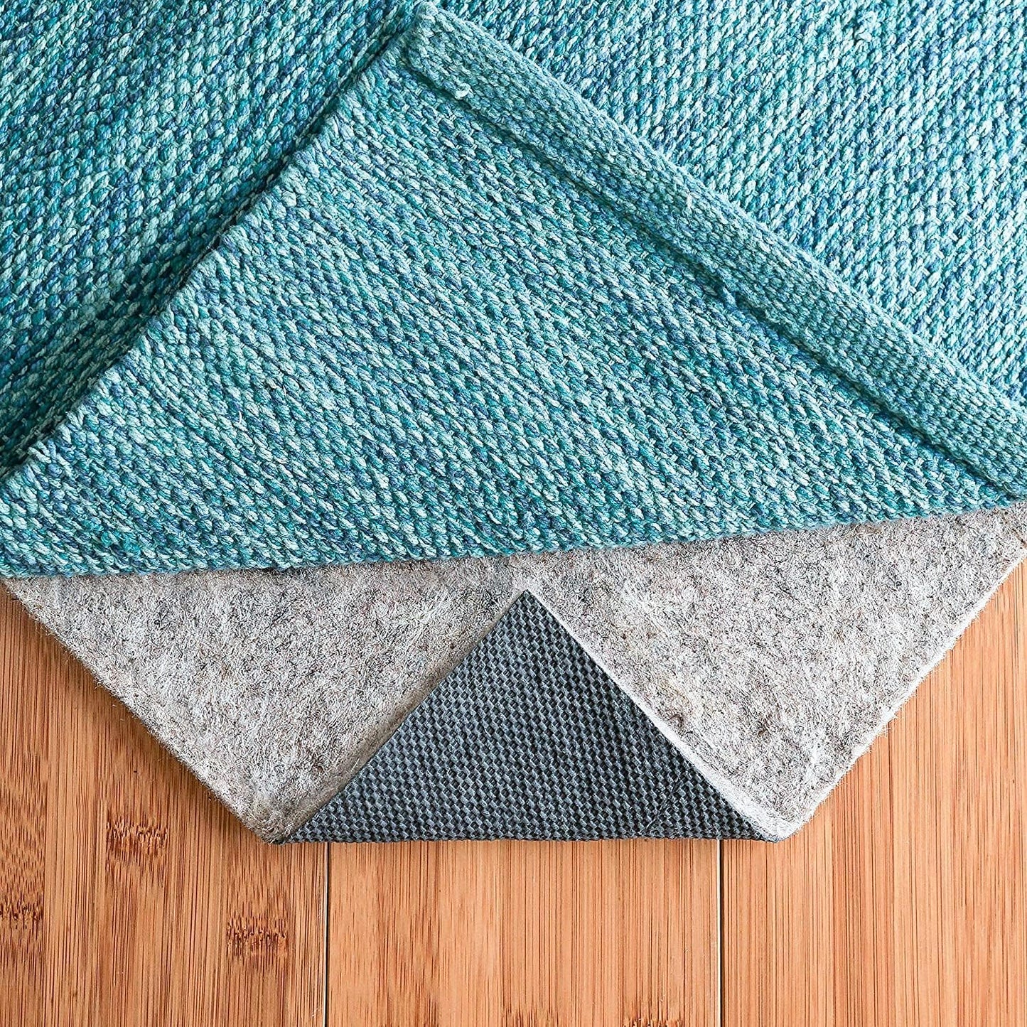 RUGPADUSA - Dual Surface - 5' Square - 1/4" Thick - Felt + Rubber - Non-Slip Backing Rug Pad - Safe for All Floors