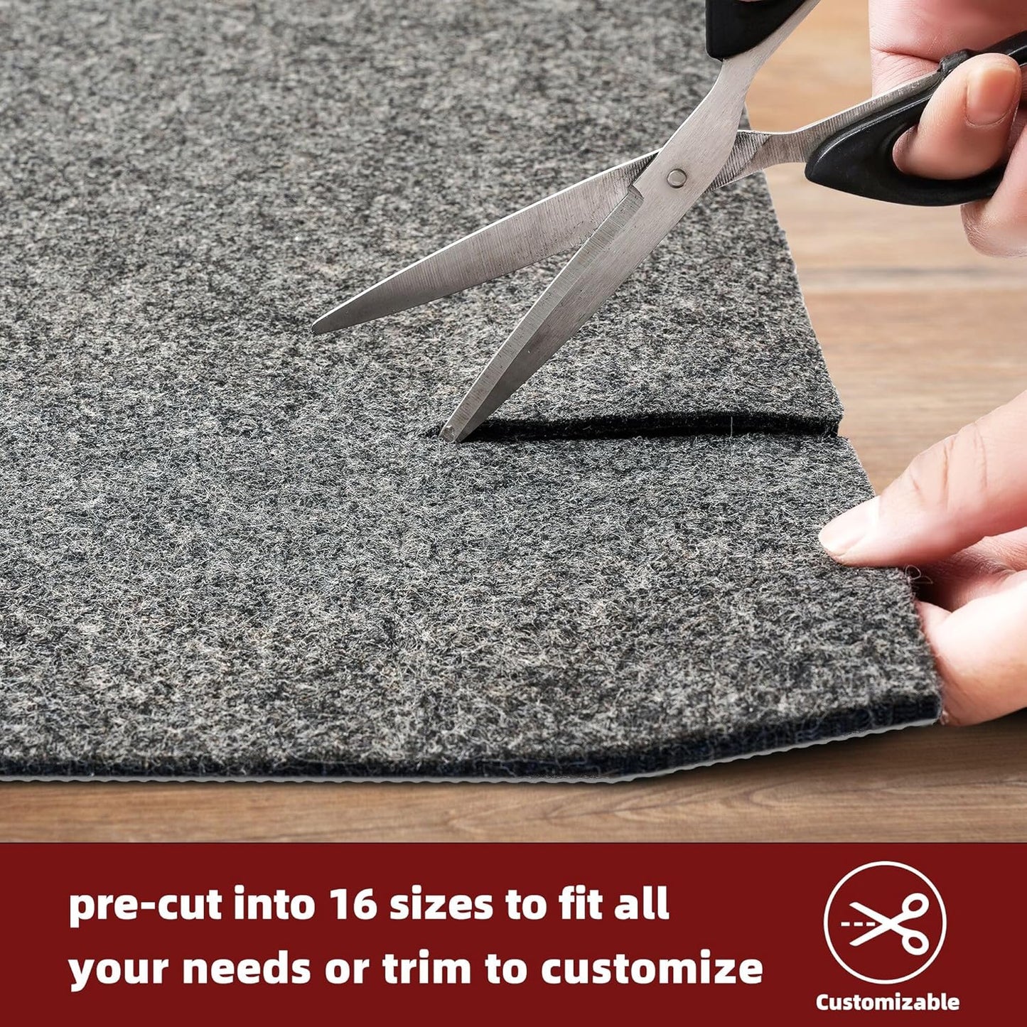 BAGAIL Felt and Natural Rubber Backing Rug Pads 1/8” Thick, 5 x 7 Ft Non Slip Rug Gripper Keep Rugs in Place, Under Area Rug Protective Cushioned Pads, Carpet Runners, Hardwood Floors Protection