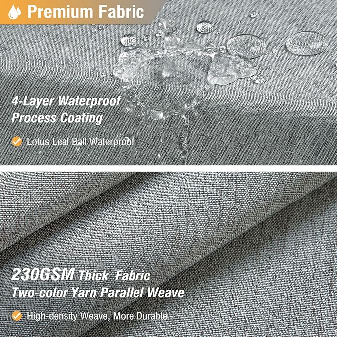 BTTN Fabric Shower Curtain, Linen Textured Heavy Duty Polyester Cloth Shower Curtain Set with Plastic Hooks, Grey, 72x96