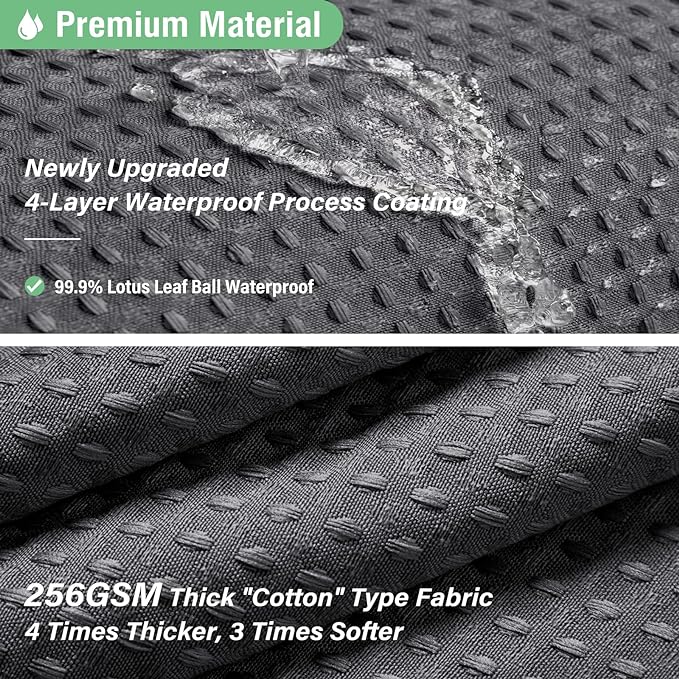 Dynamene Stall Fabric Shower Curtain - 54 inch Wide Waffle Weave Weighted Thick Cloth Shower Curtains for Bathroom, Heavy Duty Hotel Spa Luxury Bath Curtain Set with 10 Hooks, 54x72, Charcoal Grey
