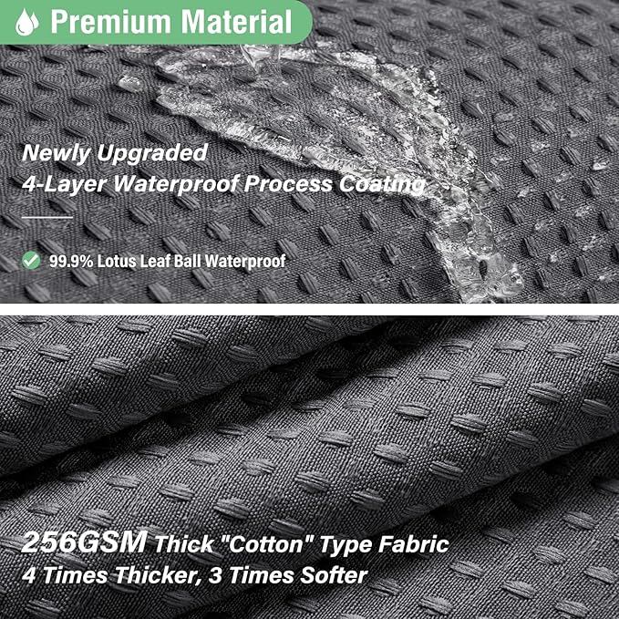 Dynamene Extra Wide Shower Curtain - 84 Inch Wide Waffle Weave Weighted Thick Cloth Bathroom Shower Curtain, Neutral Heavy Duty Hotel Bath Curtain Set with 14 Plastic Hooks, 84x72, Charcoal Grey