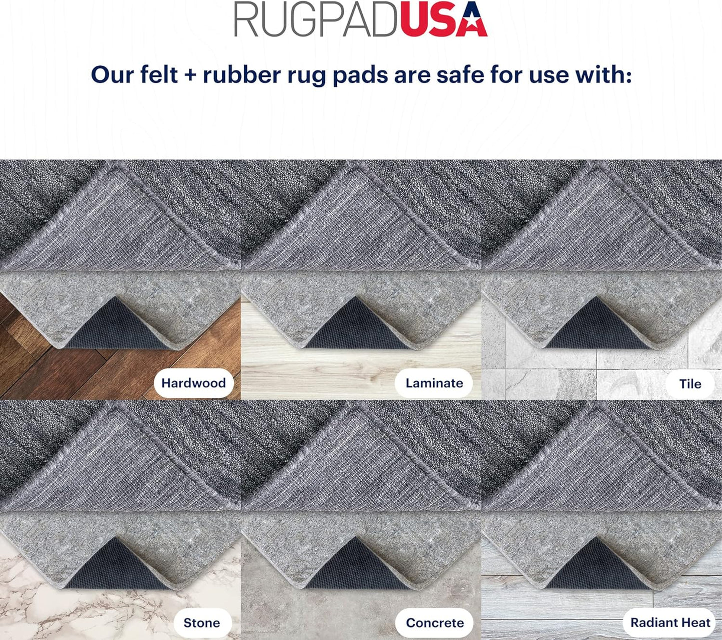 RUGPADUSA - Dual Surface - 2'6" x 9' - 3/8" Thick - Felt + Rubber - Enhanced Non-Slip Rug Pad - Adds Comfort and Protection - for Hard Surface Floors