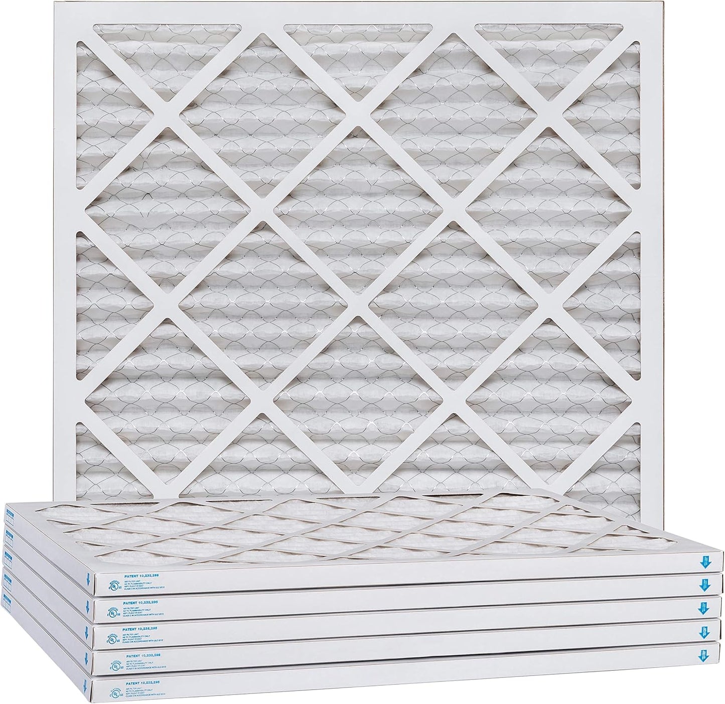 Aerostar 25x25x1 MERV 13, Pleated Air Filter, 24 1/2" x 24 1/2" x 3/4", Box of 6, Made in the USA