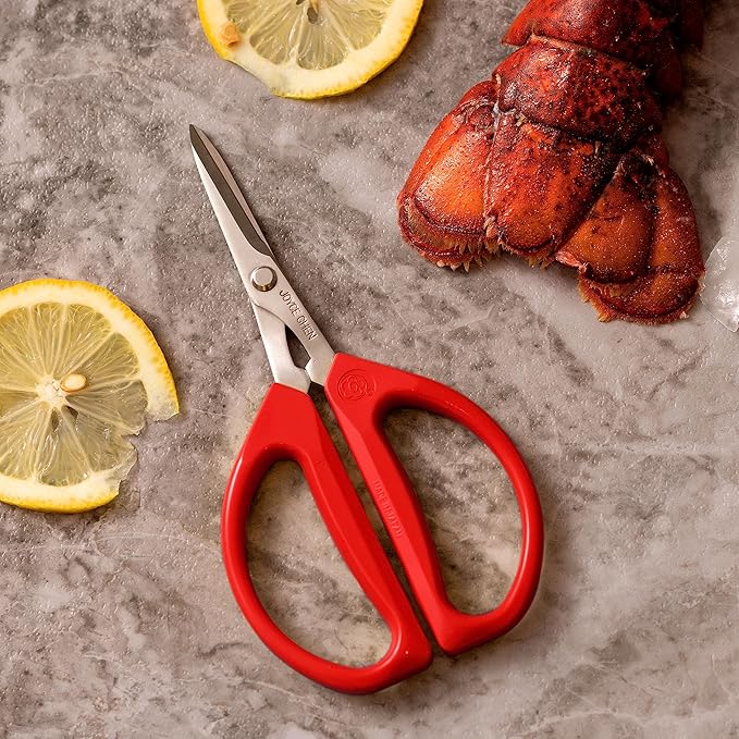 Joyce Chen Original Unlimited Kitchen Scissors All Purpose Kitchen Shears With Comfortable Handles, Red, 2 Pack