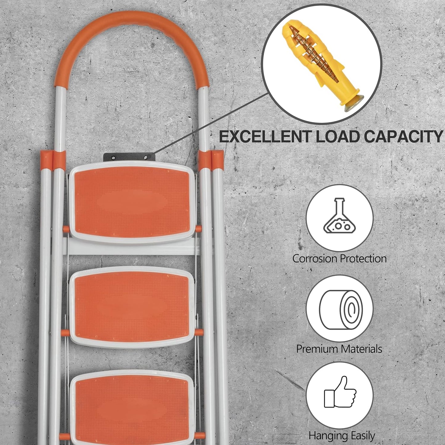 KURUI 510Pcs Wall Hanging Kit with Anchors and Screws, Picture Hanging Kit for Wall Decor Art, Frame, Canvas, Dry Wall Anchors Assortment Kit for Sheetrock Concrete Brick, 6 Sizes Picture Hangers